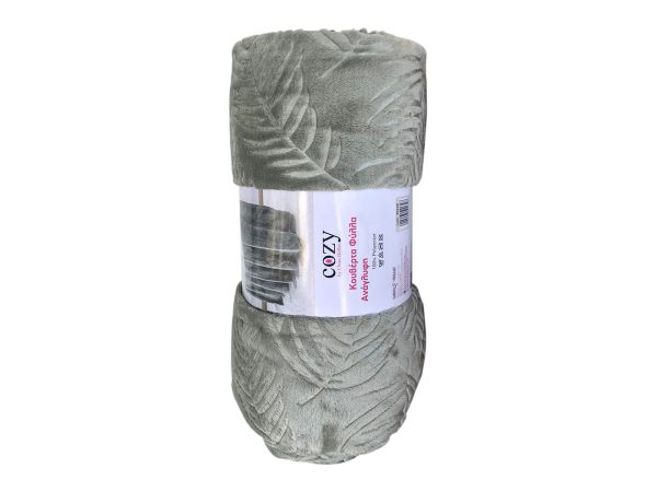 Κουβέρτα Φύλλα Ανάγλυφη 200×220 cm Πράσινο - Image 2