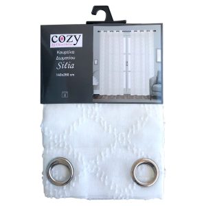 Κουρτίνα Δωματίου Silia 140x260 cm Λευκό
