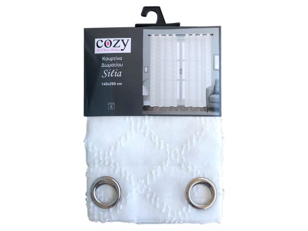 Κουρτίνα Δωματίου Silia 140x260 cm Λευκό - Image 1