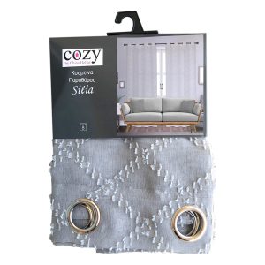 Κουρτίνα Παραθύρου Silia 140x160 cm Γκρι