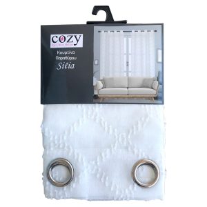 Κουρτίνα Παραθύρου Silia 140x160 cm Λευκό