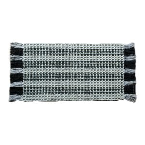 Χαλάκι Βαμβακερό Ναυσικά 67x140cm Λευκό Μαύρο