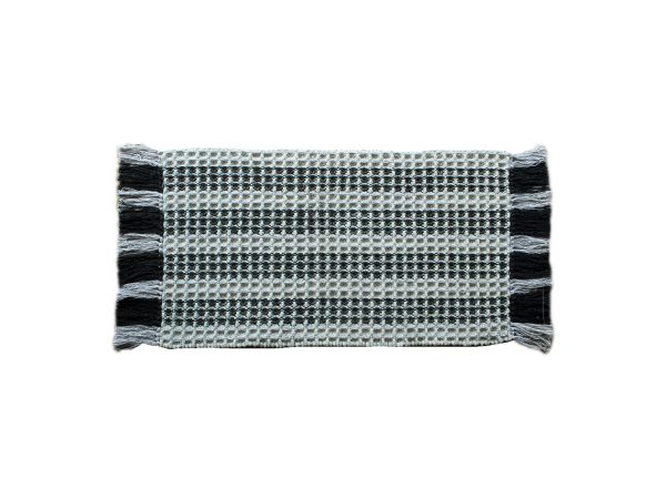 Χαλάκι Βαμβακερό Ναυσικά 67x180cm Λευκό Μαύρο - Image 1