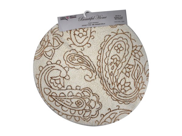 43089 beige brown 1600x1200 Ταπέτο Μπάνιου Βαμβακερό Στρογγυλό 60cm Μπεζ Καφέ - Image 1