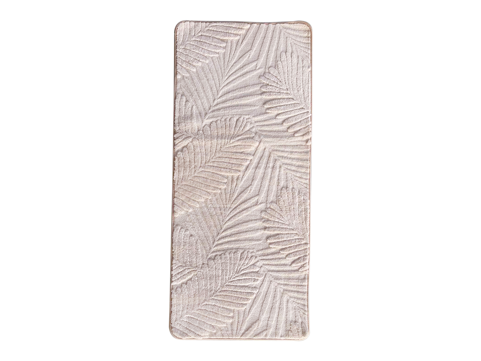 Χαλί Microfiber Φύλλα Ανάγλυφο 140x200 cm Μπεζ