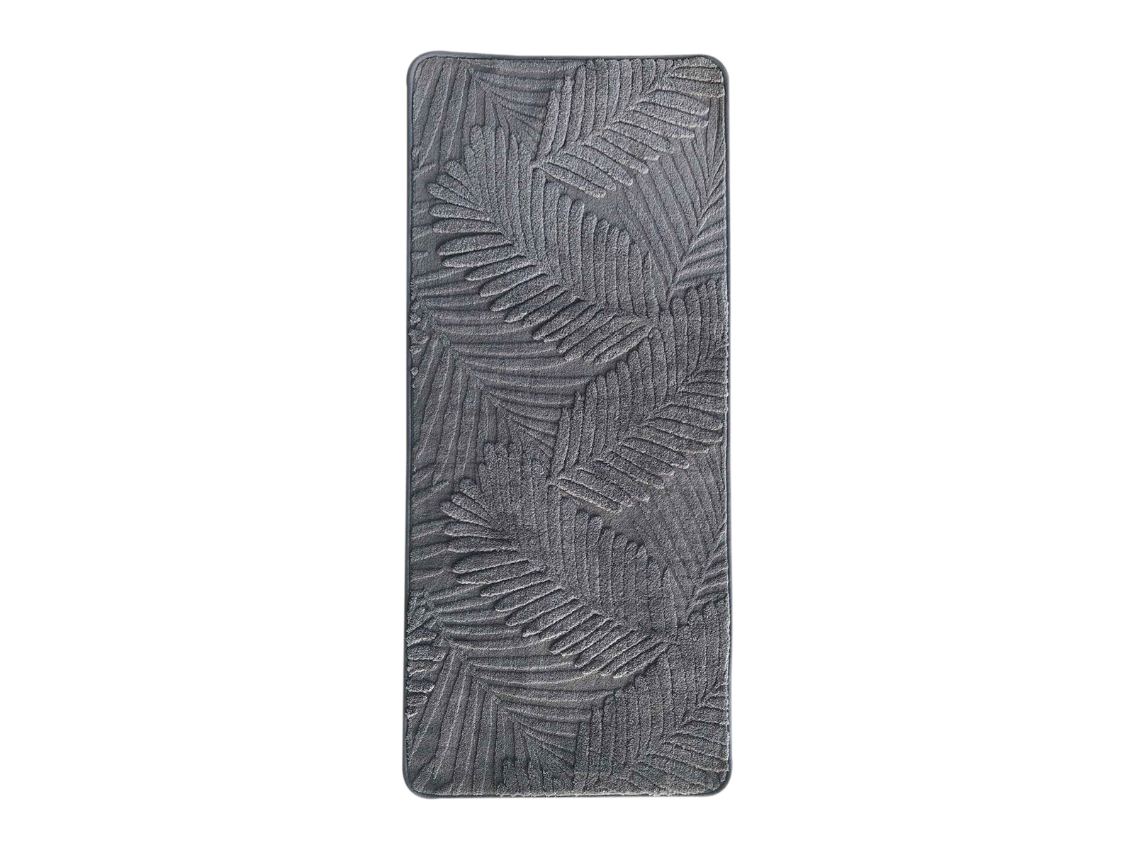 Ταπέτο Microfiber Φύλλα Ανάγλυφο 60x180 cm Γκρι