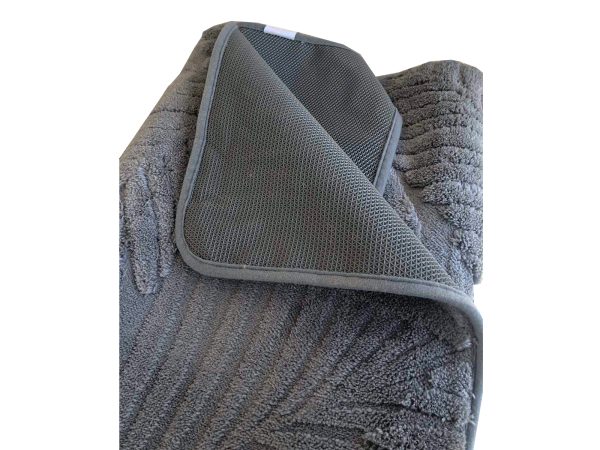 Ταπέτο Microfiber Φύλλα Ανάγλυφο 60x180 cm Γκρι - Image 3