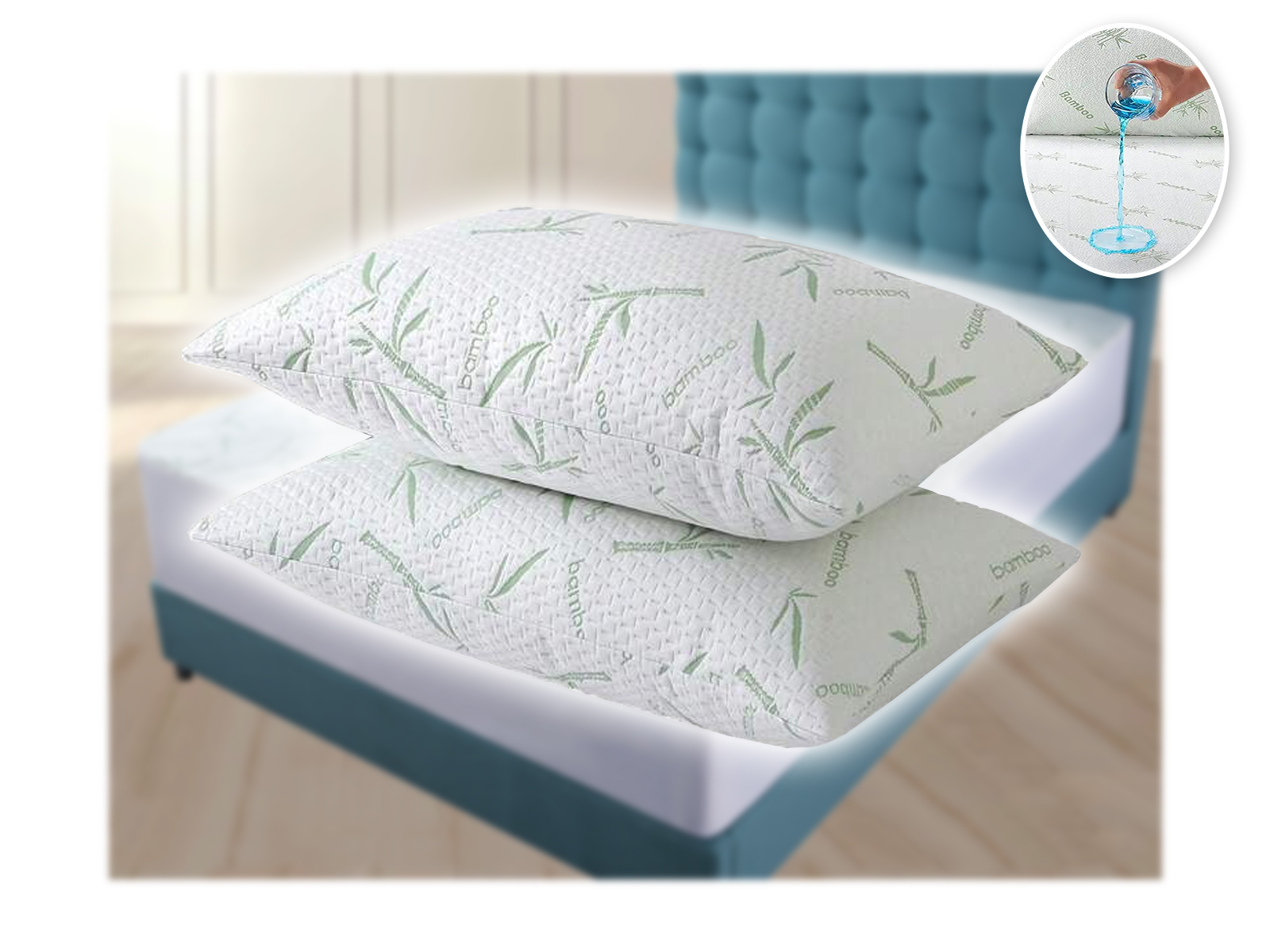 Προστατευτικό Μαξιλαριού Bamboo Αδιάβροχο 50x70 cm σετ 2 τεμαχίων