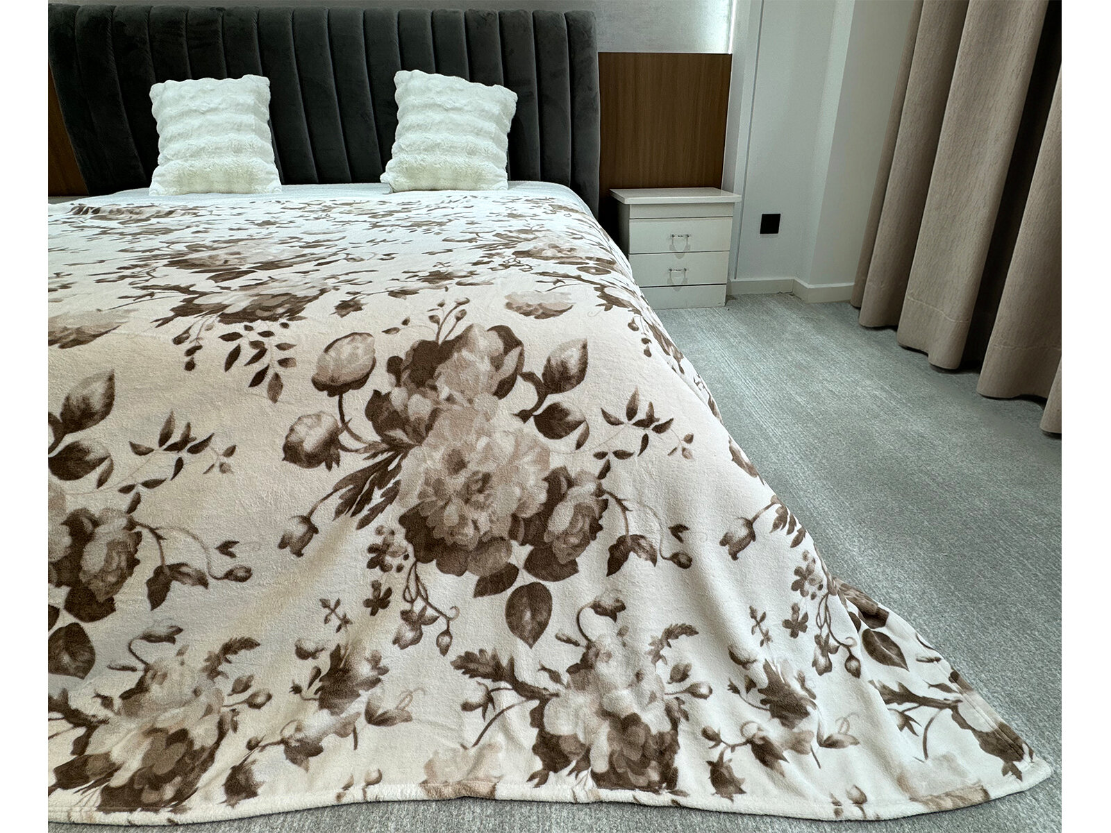 35283 35284 brown- 1600x1200 Κουβέρτα Coco Εμπριμέ 200×220 cm Καφέ - Image 1